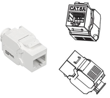 Cat.6A 180 Unshielded Toolless Keystone Jack 