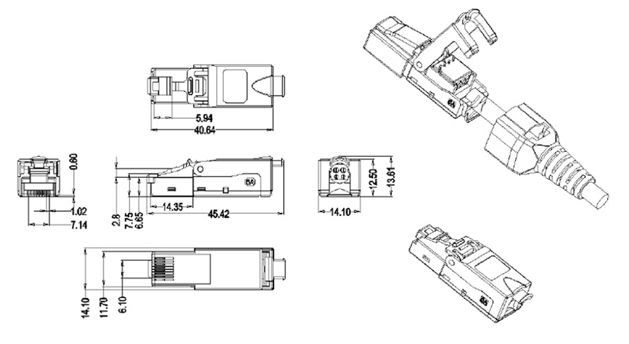     RJ45  6 Toolless  Premium-Line Cabling 